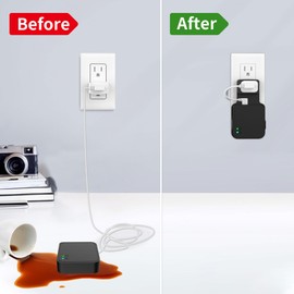 Outlet Wall Mount for Blink Sync Module 2, HomeMount Space Saving and Easy Move Mount Bracket Holder for Blink Indoor Outdoor Security Cameras with Short Cable, No Messy Wires or Screw