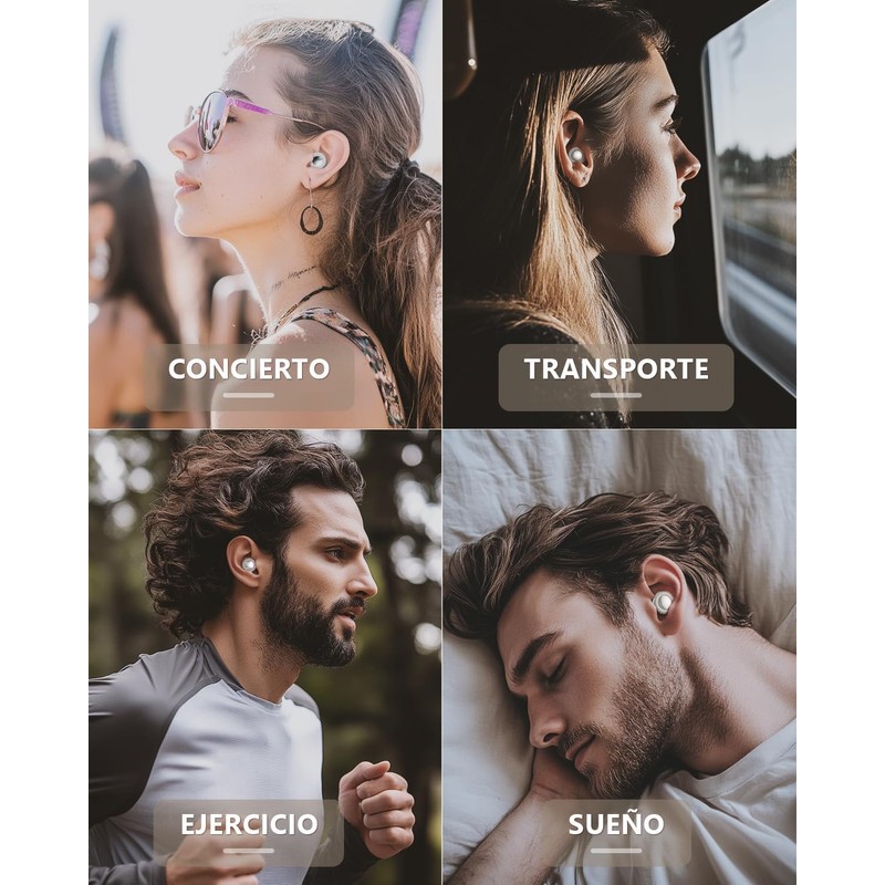 QIKKOP Tapones Auditivos para Dormir, Reducción de Ruido 45 dB,
