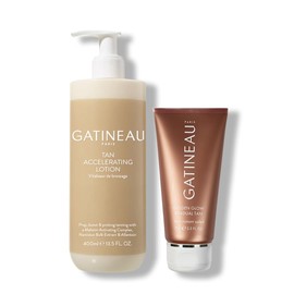 Gatineau - Tan Accelerating Lotion (400ml) + Golden Glow Gradual Tan (75ml) Duo Set, Total Body Glow, Natural Tanning For Face and Body