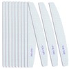 12 PCS Professional Nail Files 100/180 Grit, Four of Each, Nail Buffer Files Double Sided Emery Board Manicure Tools for Home and Salon (White)