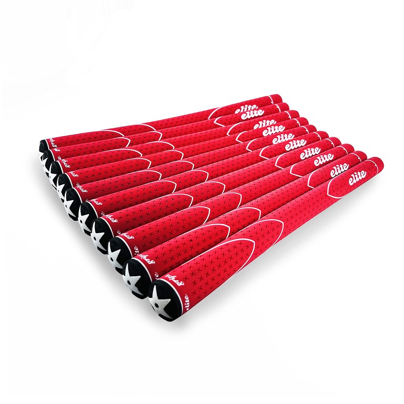 elitegrips X360 M60 Golf Grips, Set of 10, Red with