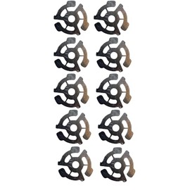 45 RPM Vinyl Record Adapters, 7 Inch Singles, Plastic Inserts (10) (Black)