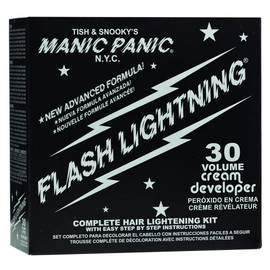 MANIC PANIC Flash Lightning Hair Bleach Kit - 30 Volume Developer + Bleach Powder for Hair Lightening + Lifting up to Five Levels - Vegan And Cruelty Free