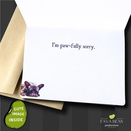 I'm Sorry Card, Frenchie Card - Mistakes Were Made (1 Premium Card, 5x7 inches, Cute Message Inside) French Bulldog Card, Funny Apology Card - Sorry From the Dog - Funny Im Sorry - 367