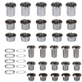 Lotatheta 5 pcs for each Single/Double/Triple Chainring Bolts Screws Disc Crankset Nuts Chainwheel + 10 pcs Washers Fit for Road Bike Mountain Bike MTB (25 pcs)