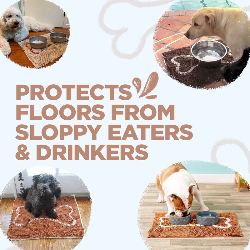 Soggy Doggy Slopmat - Beige/Red Bone - 18” x 24″