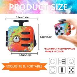 ZCOINS Fidget Cube with 6 Sides Stress Relief Fiddle Toys Autism Sensory Toys Fidget Toys for Adults and Kids -Colorful