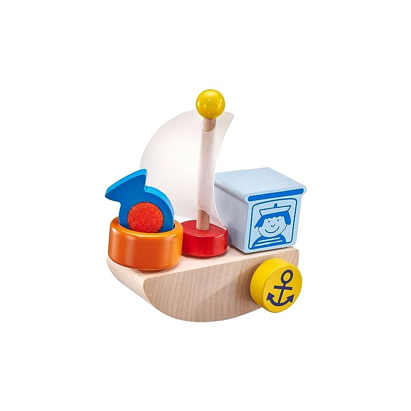 Selecta 62078 Klettini Boat Velcro Stacking Toy 6 Pieces Multi-Coloured