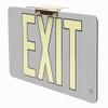 Photoluminescent Exit Sign Silver - UL924 Listed - Single-Sided -