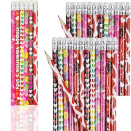 The Dreidel Company Valentine's Day Pencils, School Supplies, Prizes for Kids, Birthday Giveaways, Party Favors, 7.5" Pencil (12-Pack)
