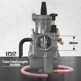 1PZ JP8-28K 28mm PWK28 Carburetor Universal Aftermarket Yamaha BW'S100 Serow225 Suzuki KDX125 Honda Super Dio 117cc 125cc Motorcycle Bike Engine Parts Intake Manifold with Fuel Hose