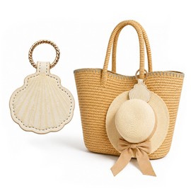 TABITORA Seashell Hat Clip for Travel, Hands-Free Hat Holder for Bag, Purse, Backpack & Luggage, Travel Accessory (Lightyellow)