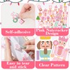 CNhoqc Christmas Nutcracker Sticker Rolls - 1000Pcs Pink Nutcracher Self-Adhesive