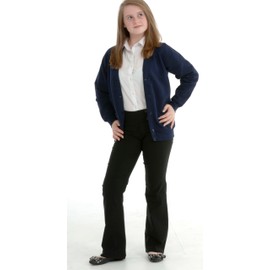 Miss Chief Girls Smart School Cardigan Sweatshirt Uniform Age 3 4 5 6 7 8 9 10 11 12 13 ((30) 9-10yrs, Navy)