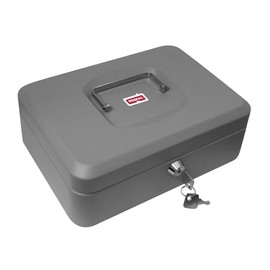 Reskal Grey Metal Cash Box 9 x 20 x 16 cm
