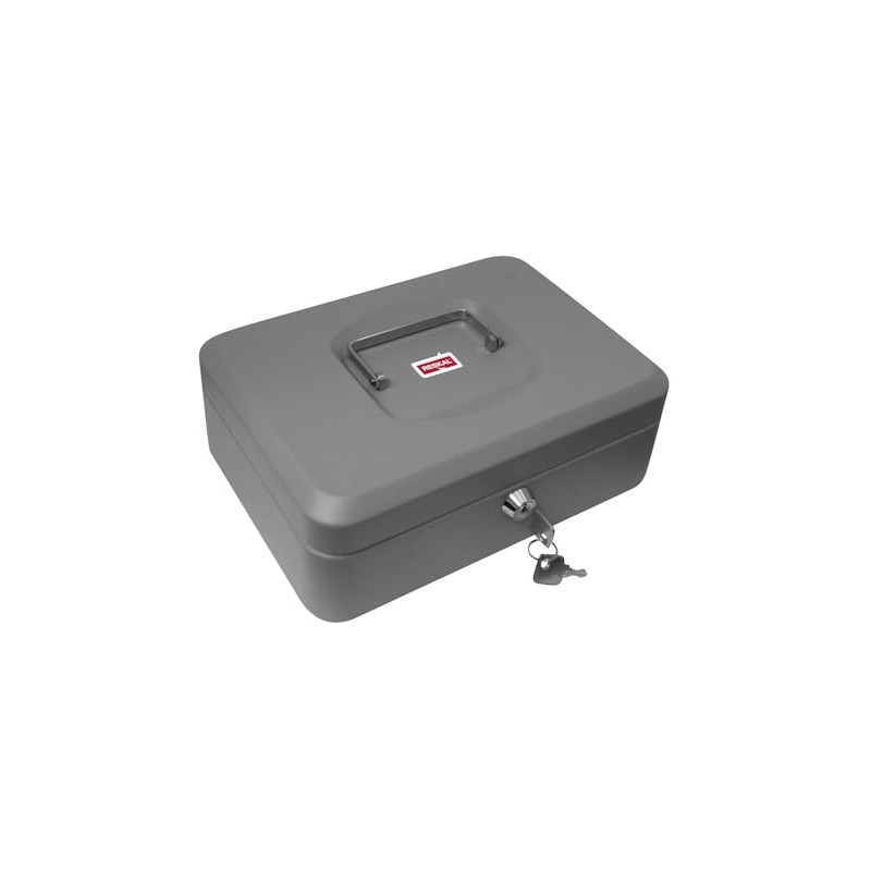 Reskal Grey Metal Cash Box 9 x 20 x 16