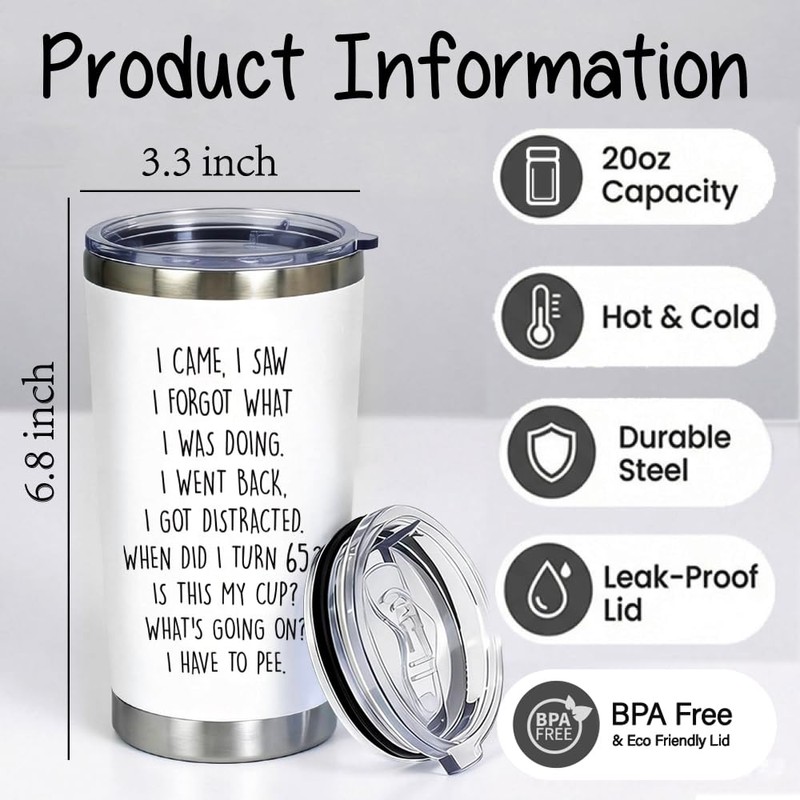 Funny 65th Birthday Gifts for Women Men, 65 Year Birthday