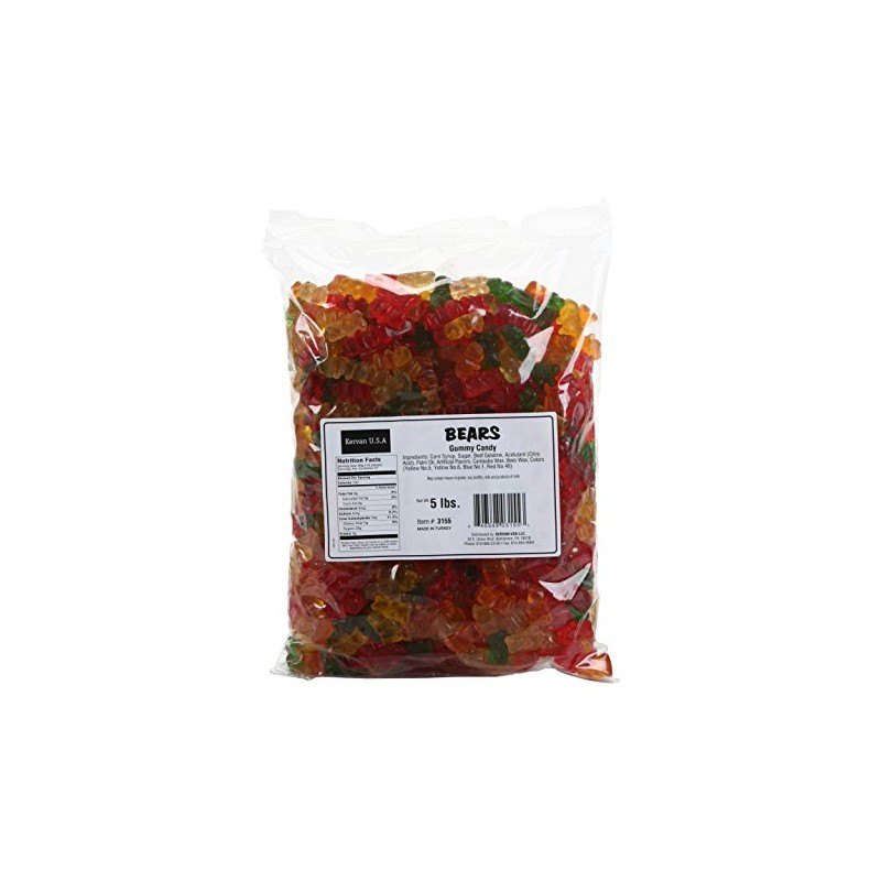 Kervan Gummy Candy, Bears, Bulk 5 Pound Bag
