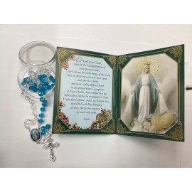 Rosary To Our Lady Of The Miraculous Medal And Novena Book White And Blue Beads