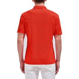 Aleture Polo Shirts for Men Men's Polo Shirts, Short Sleeve Polyester Lightweight Golf T-Shirts for Uniform, Casual, Business, Work, Red, 3XL