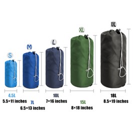 BeeGreen Small-Drawstring-Pouch-Bags 5 Pack with Dust Flap Stuff Sack for Travel Camping Outdoor Ditty Bags Foldable Lightweight