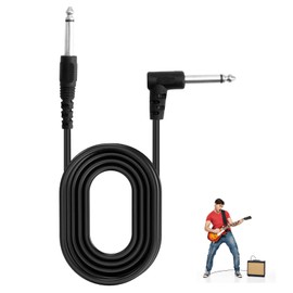 Kasoud Guitar Cable, Black Aux Cable, Audio Cable, Electric Guitar Instrument Cable, Professional Guitar Cable for Speaker Amplifier Bass Studio Audio Monitor Mixer (1.5m)