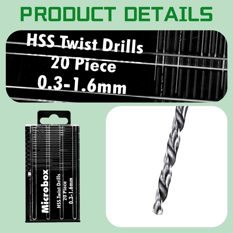 Lotsdonxia 20PCS High-Speed Steel Micro Drill Bit Set – Precision