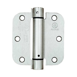 Penrod Spring Hinges for Doors, 3.5 Inch with 5/8 Inch Radius, Satin Nickel, 2 Pack