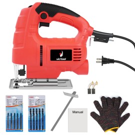 Oubit Corded Jigsaw, 800W Brushless Jig Saw Tool Electric Power Cutter with 6 Variable Speed, 0°-45° Bevel Cuts, 3 Position Orbital Action for Straight Curve Circle Cutting