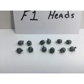 TYCO (12) F1 Heads in GRAY  New old Stock parts  Model Motoring AFX HO AURORA
