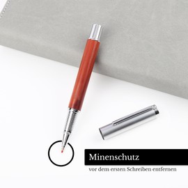 Facile Scriptum High-quality premium rollerball pen made of metal and wood with beautiful gift box, Ambitio red model, perfect for writing and giving as a gift, red rosewood