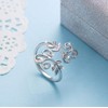 Ivy Leaf Ring for Women S925 Sterling Silver Adjustable Wrap