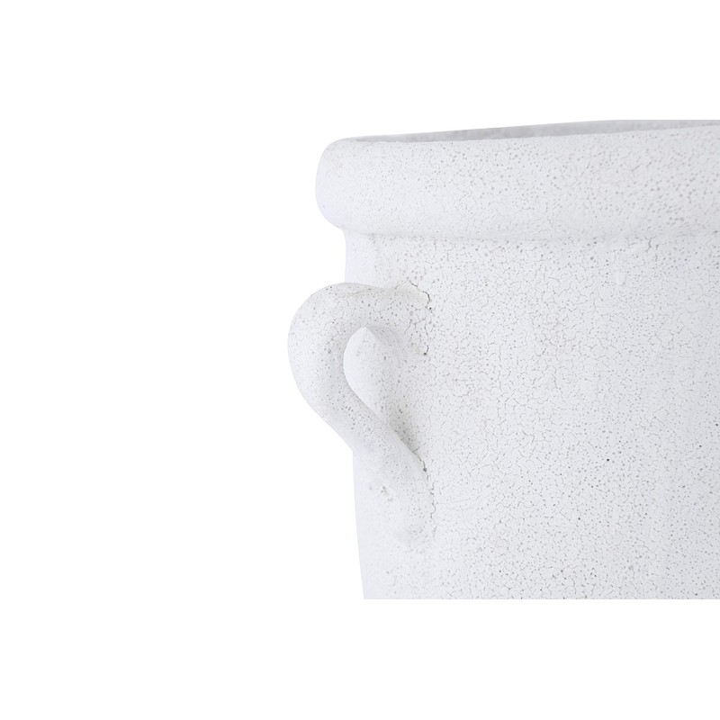 11" H Decorative Coarse Terracotta Crock with Distressed Volcano Glaze