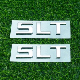 Side Door Emblem 3D Letter Badge Nameplates Sticker Replacement for 1500 Truck SLT 2Pc (Chrome)