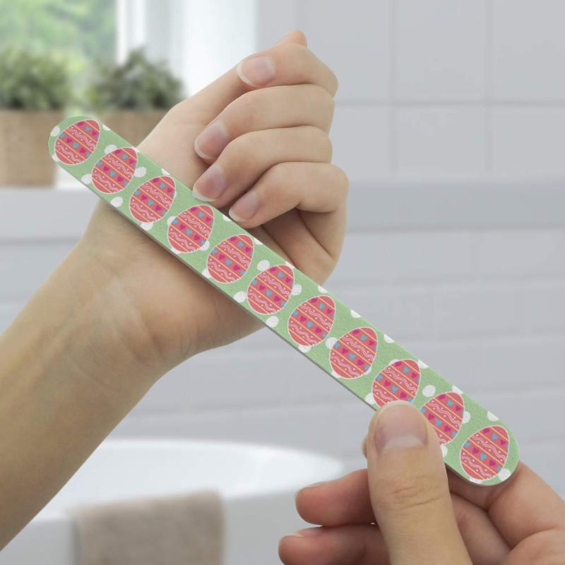 Cute Easter Egg Pink with Hearts Double-Sided Nail File Emery