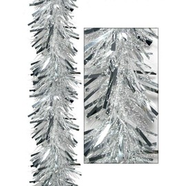 1.8M/6ft Silver White Luxury Deluxe Chunky Christmas Tinsel Garland Xmas Tree Decorations