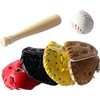 3Pcs/Set Khaki Dollhouse Baseball, 1/12 Scale Miniature Accessories, Wood Miniature
