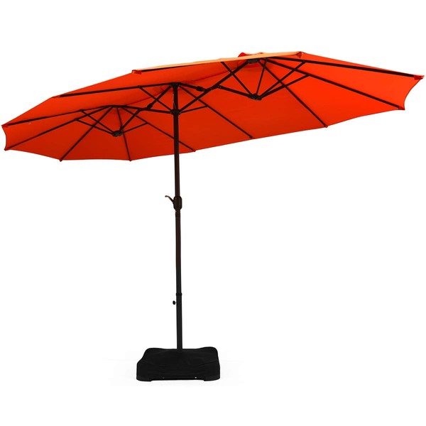 Tangkula 15 Ft Patio Double Sided Umbrella with Base, Extra