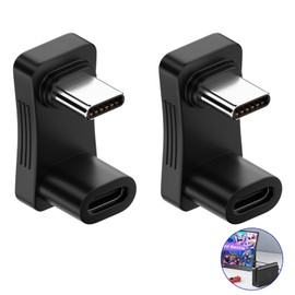 2PCS 180 Degree USB C Adapter, USB-C Male to USB-C Female Adapter Connector U Shape USB-C Extender Adapter with PD 100W/10 Gbps Supports 4K@60Hz for Laptop Tablet Phone Type C Interface Devices