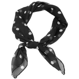 Eohak Women Polka Dots Scarf 50s Retro Chiffon Scarf Neck Head Square Scarf