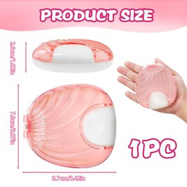 Retainer Case Press-to-Open Denture Retainer Box Portable False Teeth Holder Container Small Orthodontic Aligner Tooth Pot Box for Travel Storage Aligners Braces Mouth Guard, Pink