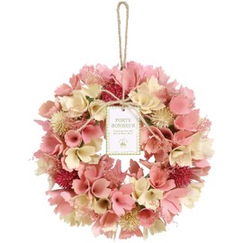 SG Wonder Zone 660-032 Wreath, 9.4 inches (24 cm), Pastel Pink, All Seasons, Wreath, Small Box, Present, Gift