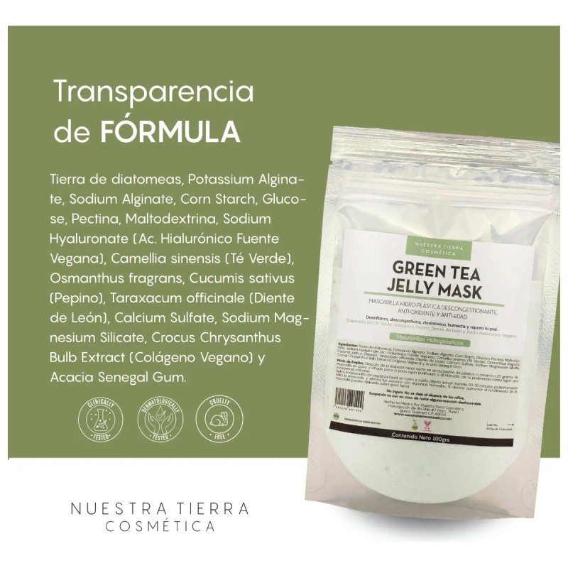 Mascarilla Hidro Plástica Descongestionante Verde