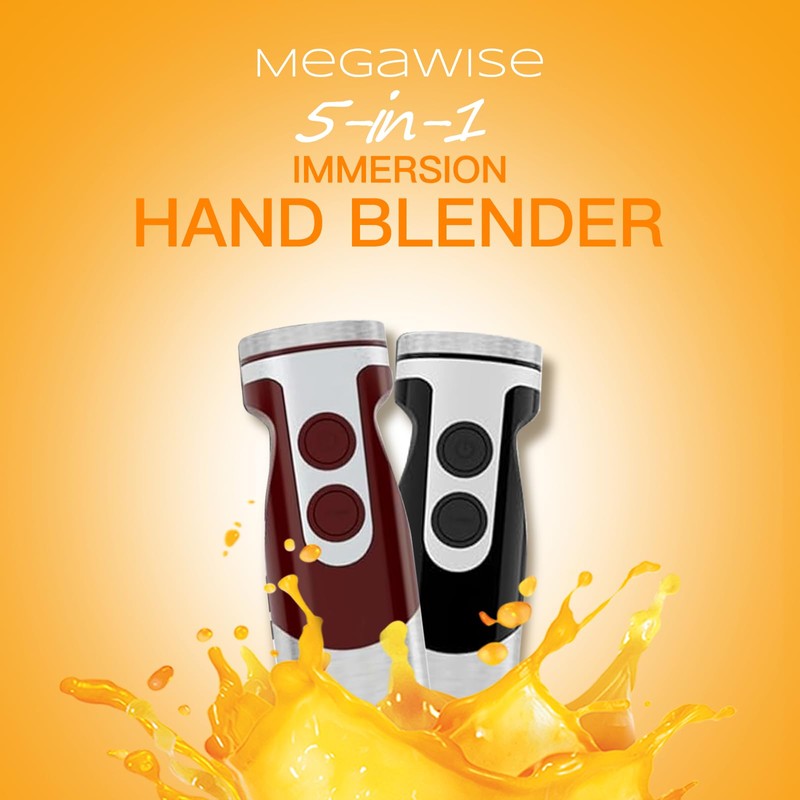 MegaWise Pro Titanium Reinforced 5-in-1 Immersion Hand Blender, Powerful Motor