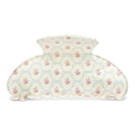 iscream 4" Beautiful Blossoms Claw Hair Clip - White Floral