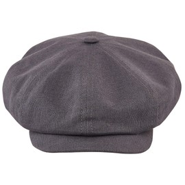 Sterkowski Rowdy Hat | 100% Linen Flat Cap for Men and Women | Light and Airy Summer Peaked Cap, Mid-Grey, 56