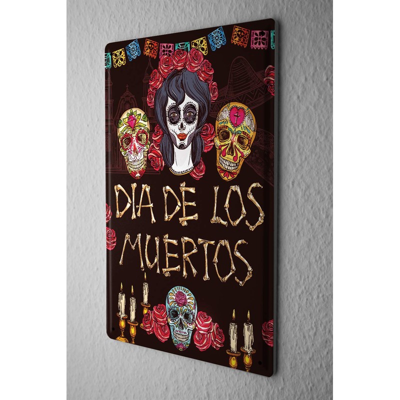 Tin Sign Retro Dia de los Muertos