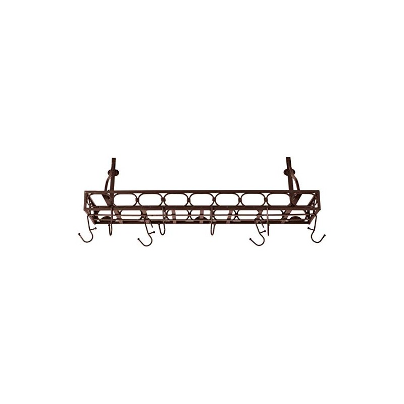 Old Dutch Bookshelf Pot Rack, 36.25x9x12, Bronze