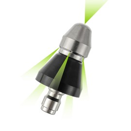 EPLZON 5000 PSI Stainless Steel 1 Front Jet and 6 Rear Jets Sewer Sewer Cleaning Tool High-Pressure Nozzle with 3/8" Quick Connector for Pressure Jet Drain Cleaners(1 pcs)