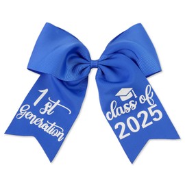 Balterever Graduation Bow Class of 2025 Graduation Cap Bow Decorations Blue Silver Graduation Bow for Cap Bow Graduation Decorations for Cap Class Of 2025 Decorations for Graduation